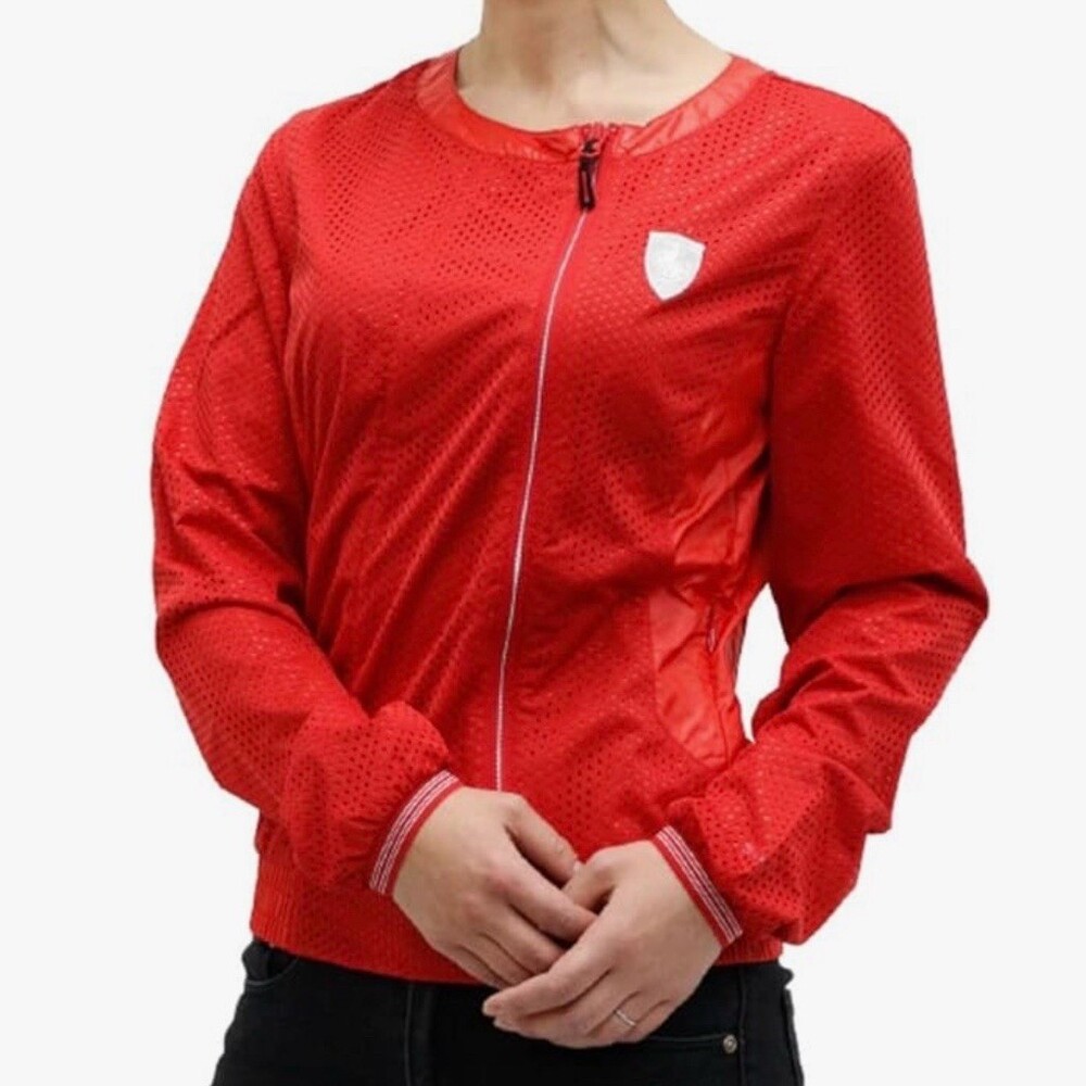 PUMA x Ferrari Jacket Womens S Red Full Zip Lightweight Motorsport Racing - Picture 1 of 16